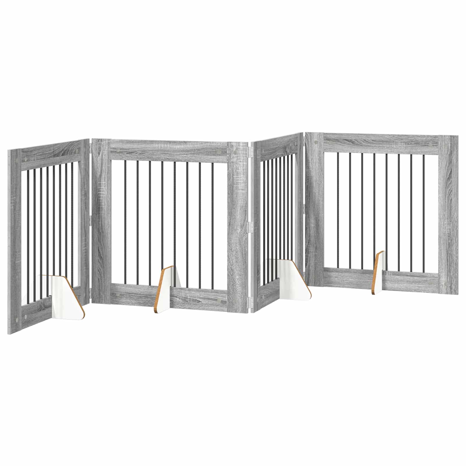 Πύλη Σκύλου με Στηρίγματα 4 pcs Γκρι Sonoma 80 x 80 cm - Pakobazaar