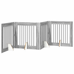 Πύλη Σκύλου με Στηρίγματα 4 pcs Γκρι Sonoma 80 x 80 cm - Pakobazaar