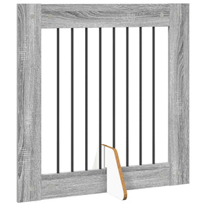 Πύλη Σκύλου με Στηρίγματα 4 pcs Γκρι Sonoma 80 x 80 cm - Pakobazaar