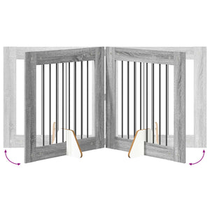 Πύλη Σκύλου με Στηρίγματα 4 pcs Γκρι Sonoma 80 x 80 cm - Pakobazaar