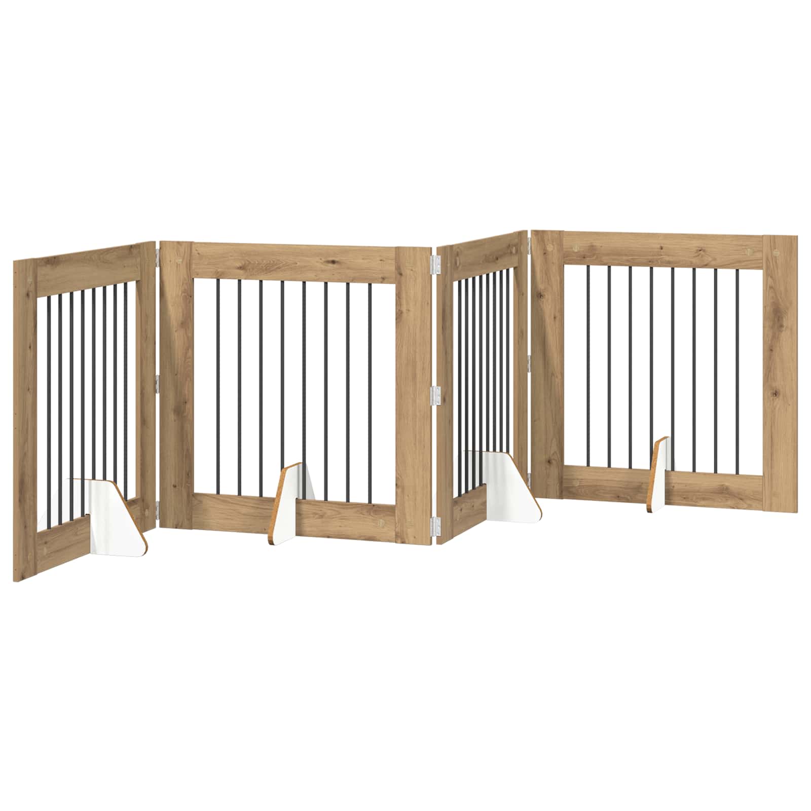 Πύλη Σκύλου με Στηρίγματα 4 pcs Artisan Δρυς 80 x 80 cm - Pakobazaar