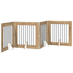 Πύλη Σκύλου με Στηρίγματα 4 pcs Artisan Δρυς 80 x 80 cm - Pakobazaar