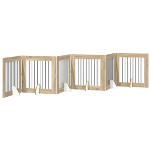 Πύλη Σκύλου με Στηρίγματα 6 pcs Sonoma Δρυς 80 x 80 cm - Pakobazaar