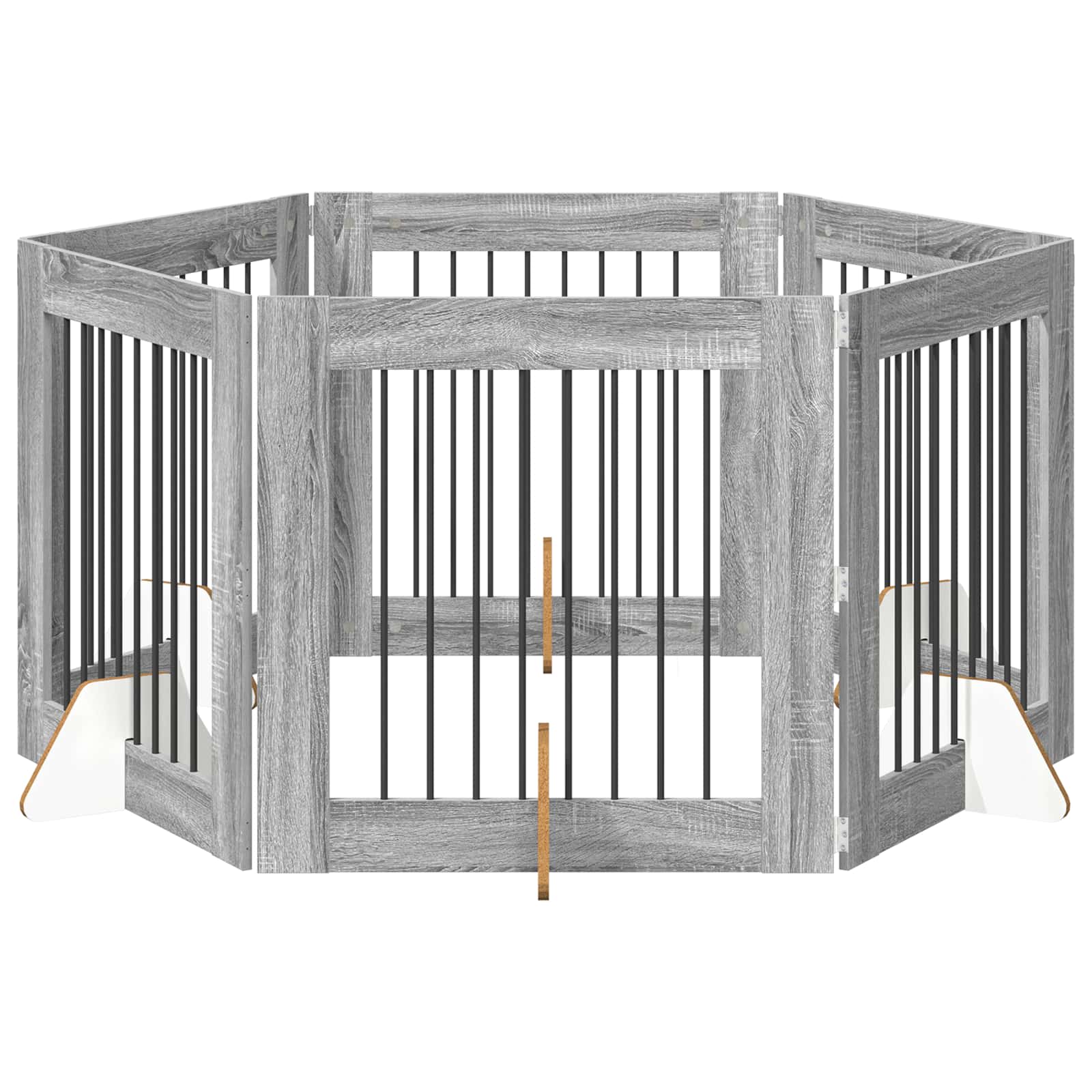 Πύλη Σκύλου με Στηρίγματα 6 pcs Γκρι Sonoma 80 x 80 cm - Pakobazaar