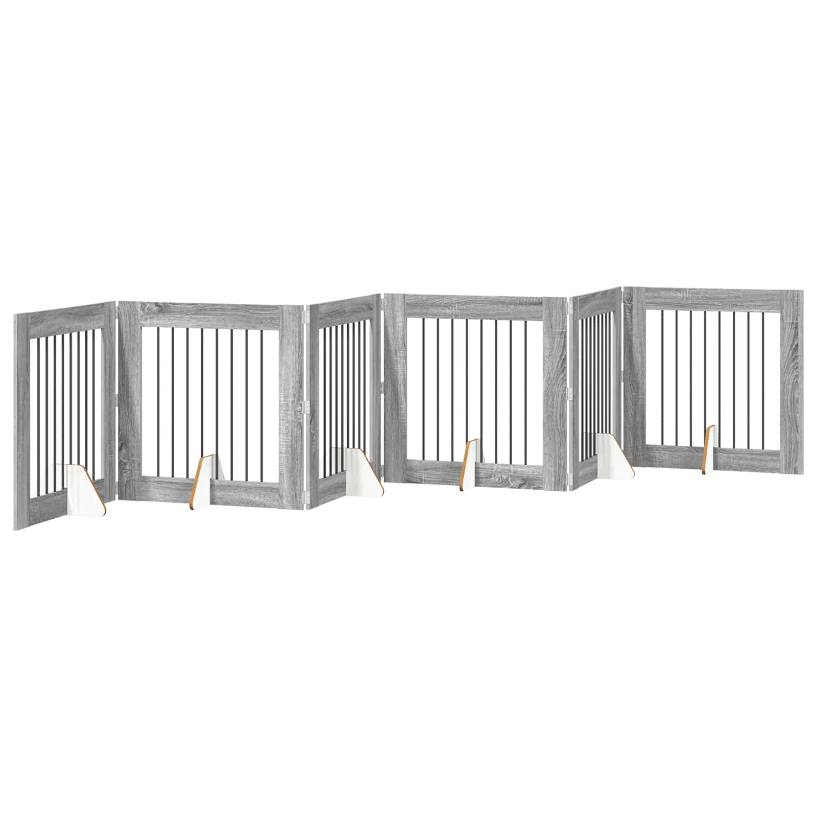 Πύλη Σκύλου με Στηρίγματα 6 pcs Γκρι Sonoma 80 x 80 cm - Pakobazaar