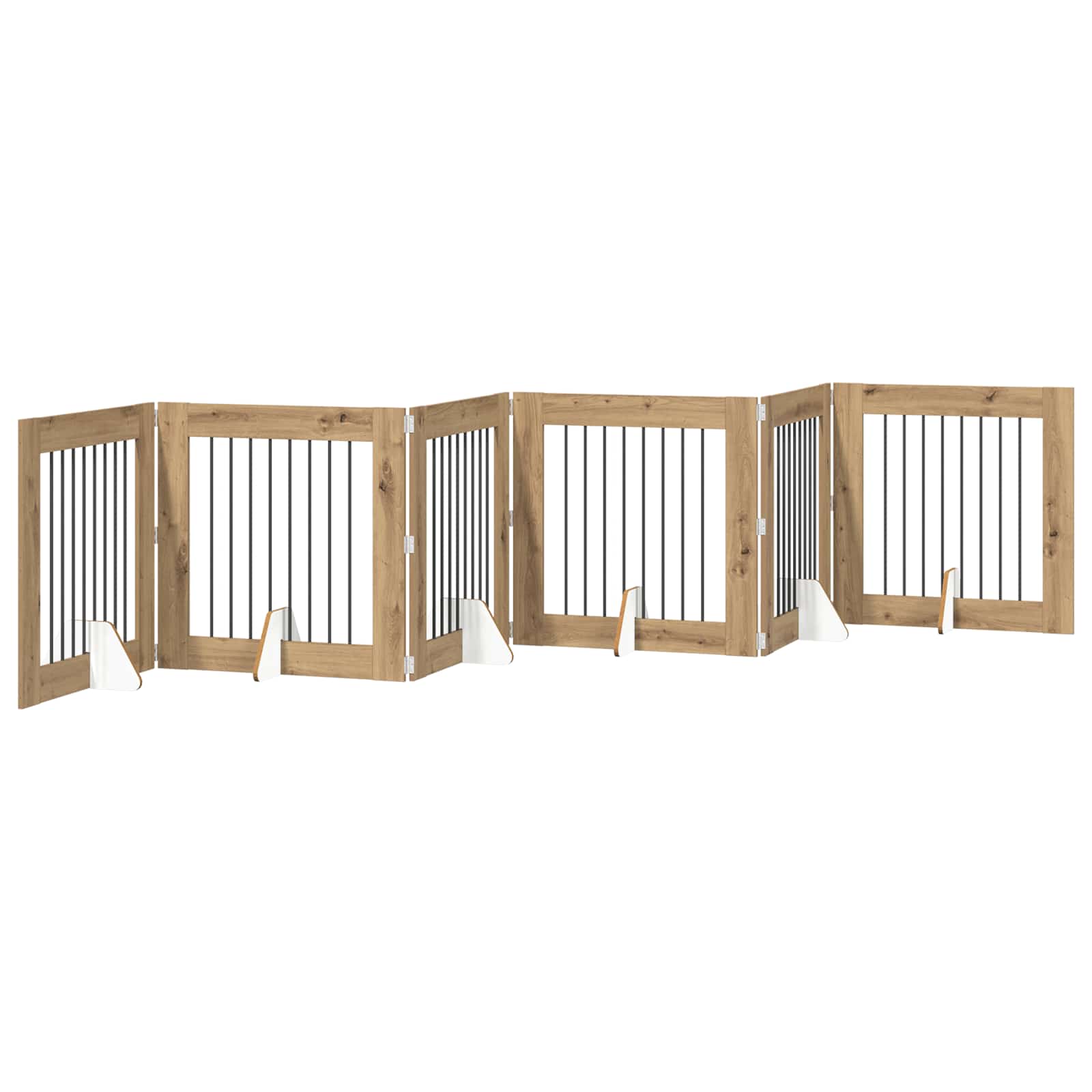 Πύλη Σκύλου με Στηρίγματα 6 pcs Artisan Δρυς 80 x 80 cm - Pakobazaar