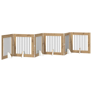 Πύλη Σκύλου με Στηρίγματα 6 pcs Artisan Δρυς 80 x 80 cm - Pakobazaar