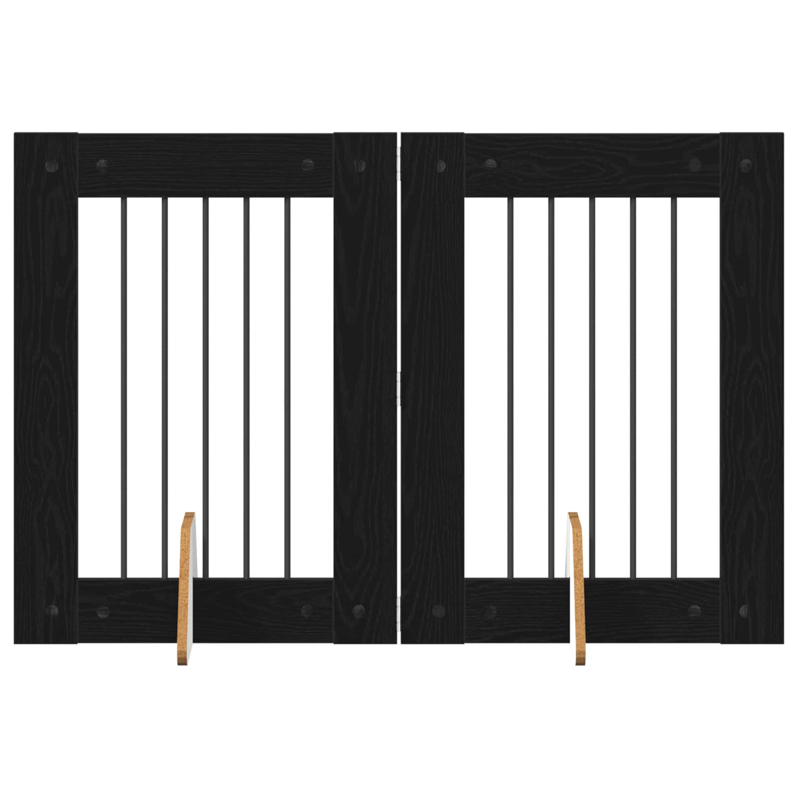 Πύλη Σκύλου με Στηρίγματα 2 pcs Μαύρη Δρυς 60 x 80 cm - Pakobazaar