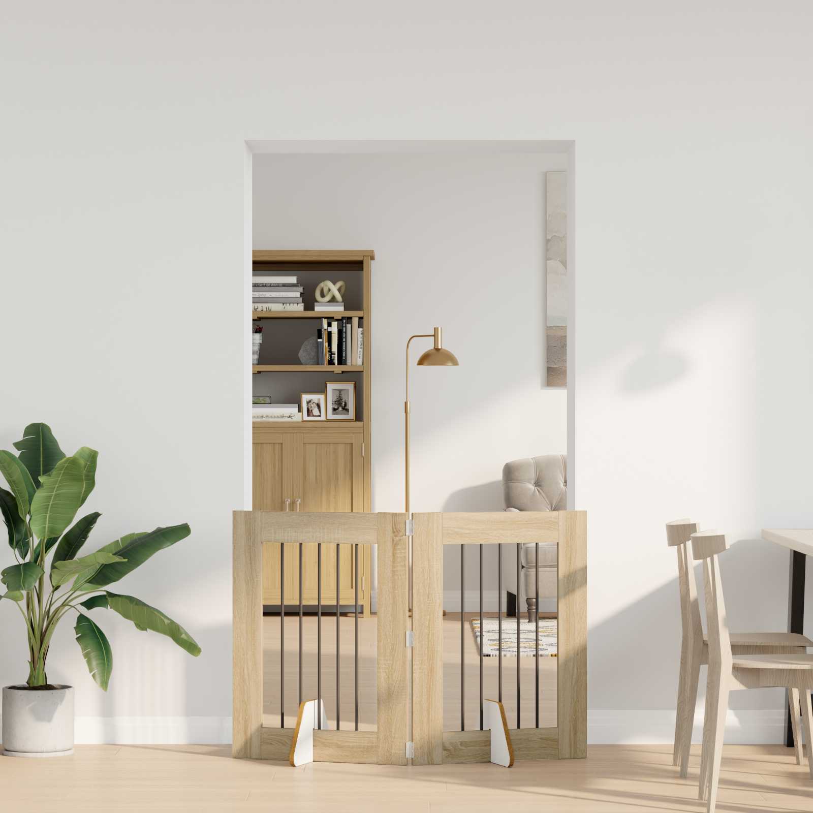 Πύλη Σκύλου με Στηρίγματα 2 pcs Sonoma Δρυς 60 x 80 cm - Pakobazaar