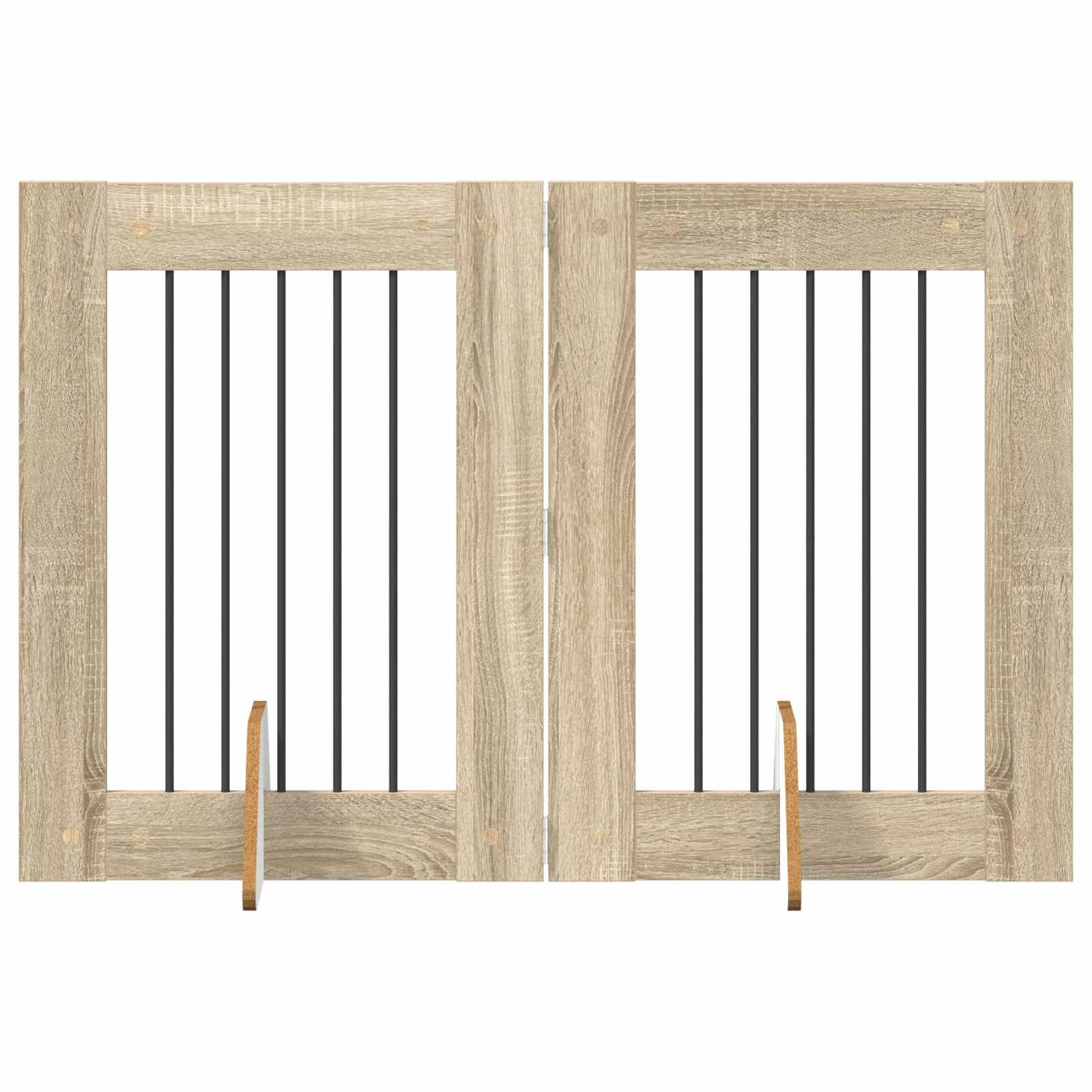 Πύλη Σκύλου με Στηρίγματα 2 pcs Sonoma Δρυς 60 x 80 cm - Pakobazaar