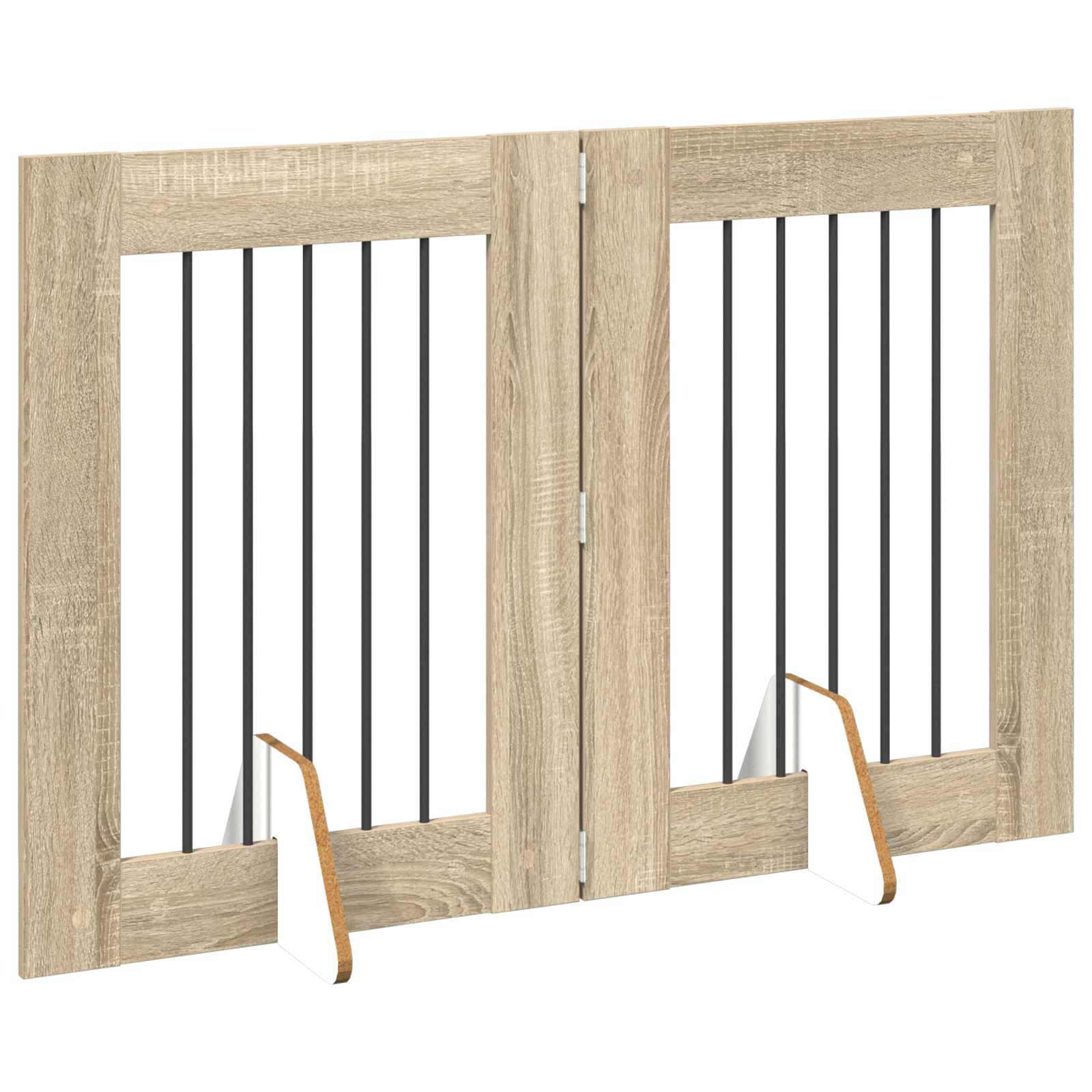 Πύλη Σκύλου με Στηρίγματα 2 pcs Sonoma Δρυς 60 x 80 cm - Pakobazaar