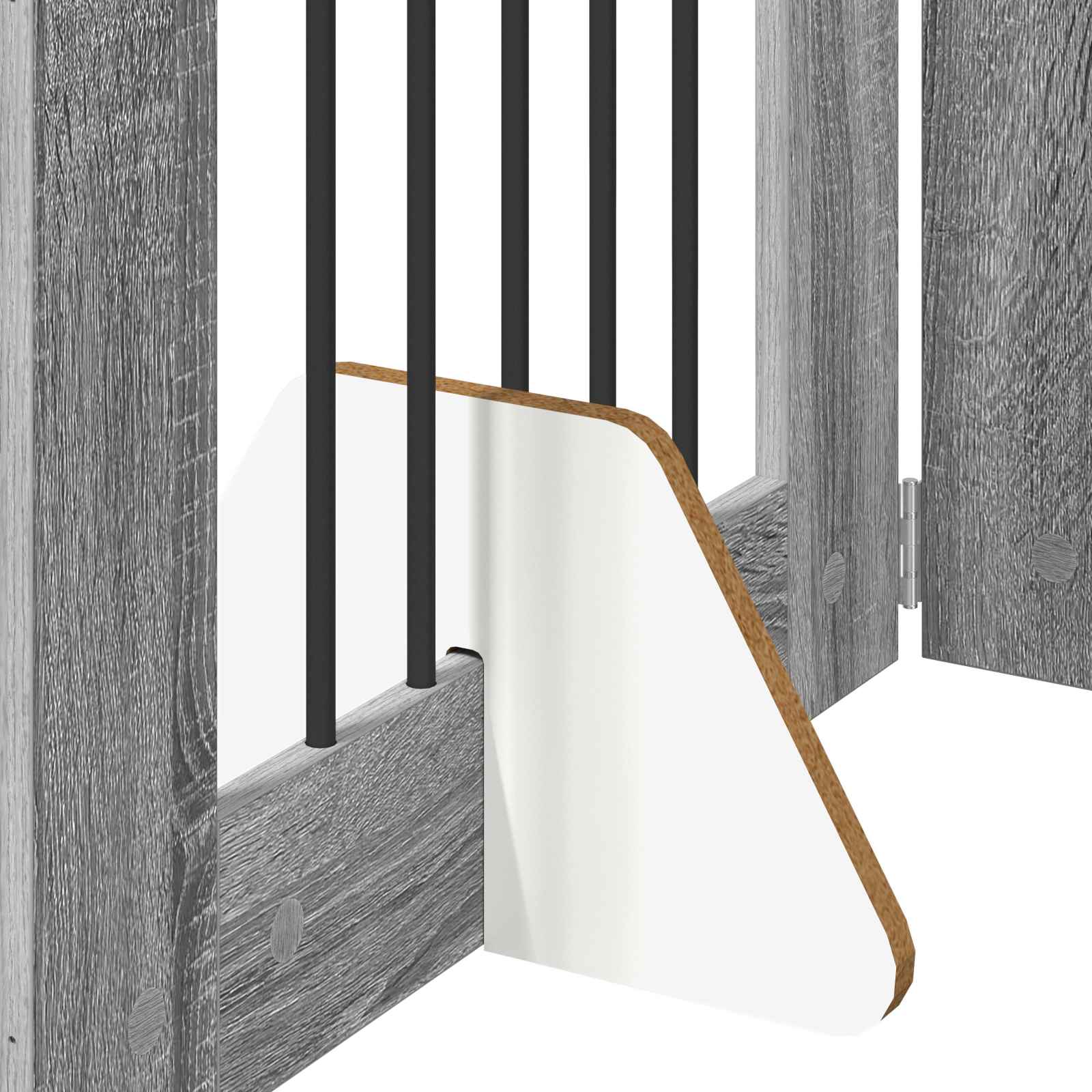 Πύλη Σκύλου με Στηρίγματα 2 pcs Γκρι Sonoma 60 x 80 cm - Pakobazaar