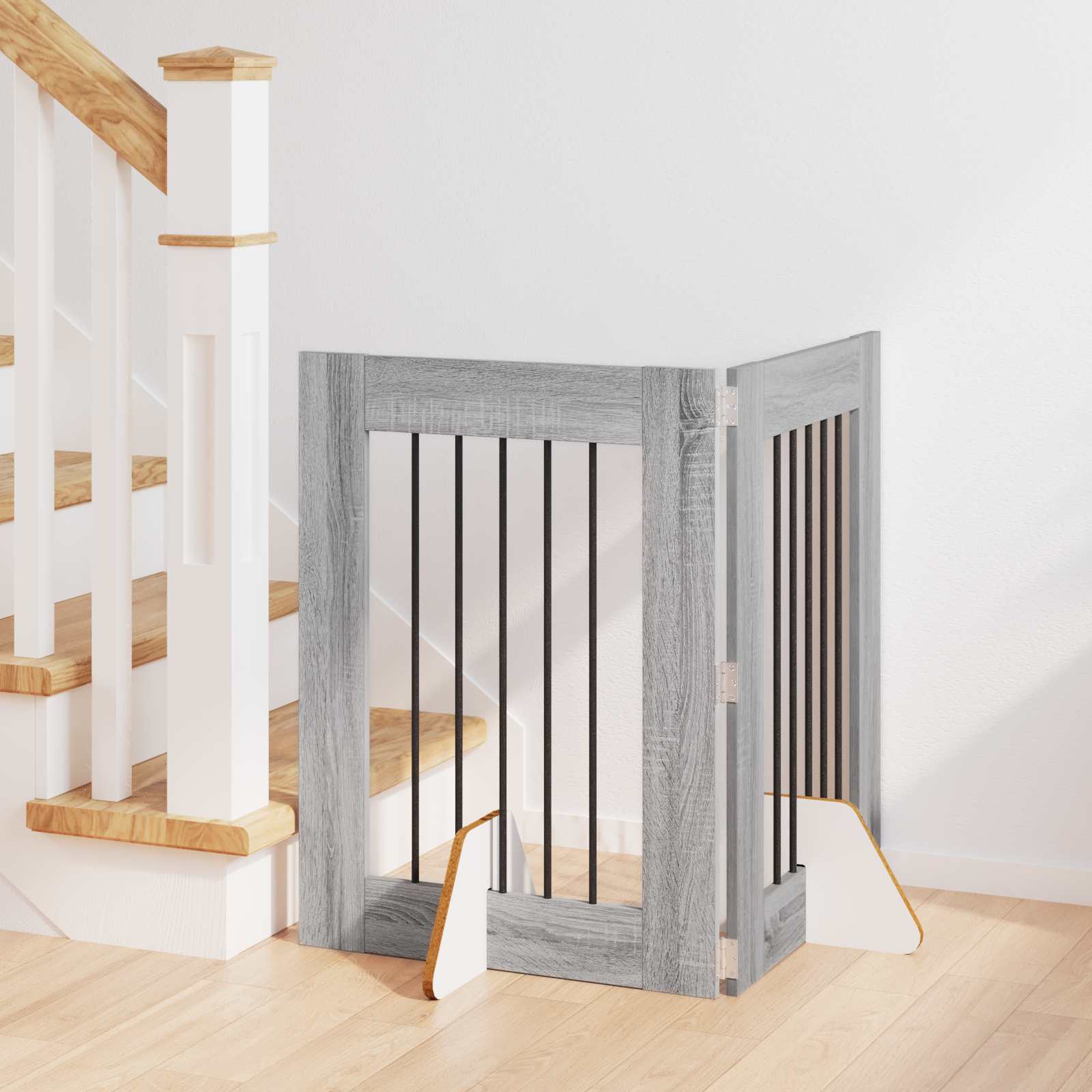 Πύλη Σκύλου με Στηρίγματα 2 pcs Γκρι Sonoma 60 x 80 cm - Pakobazaar