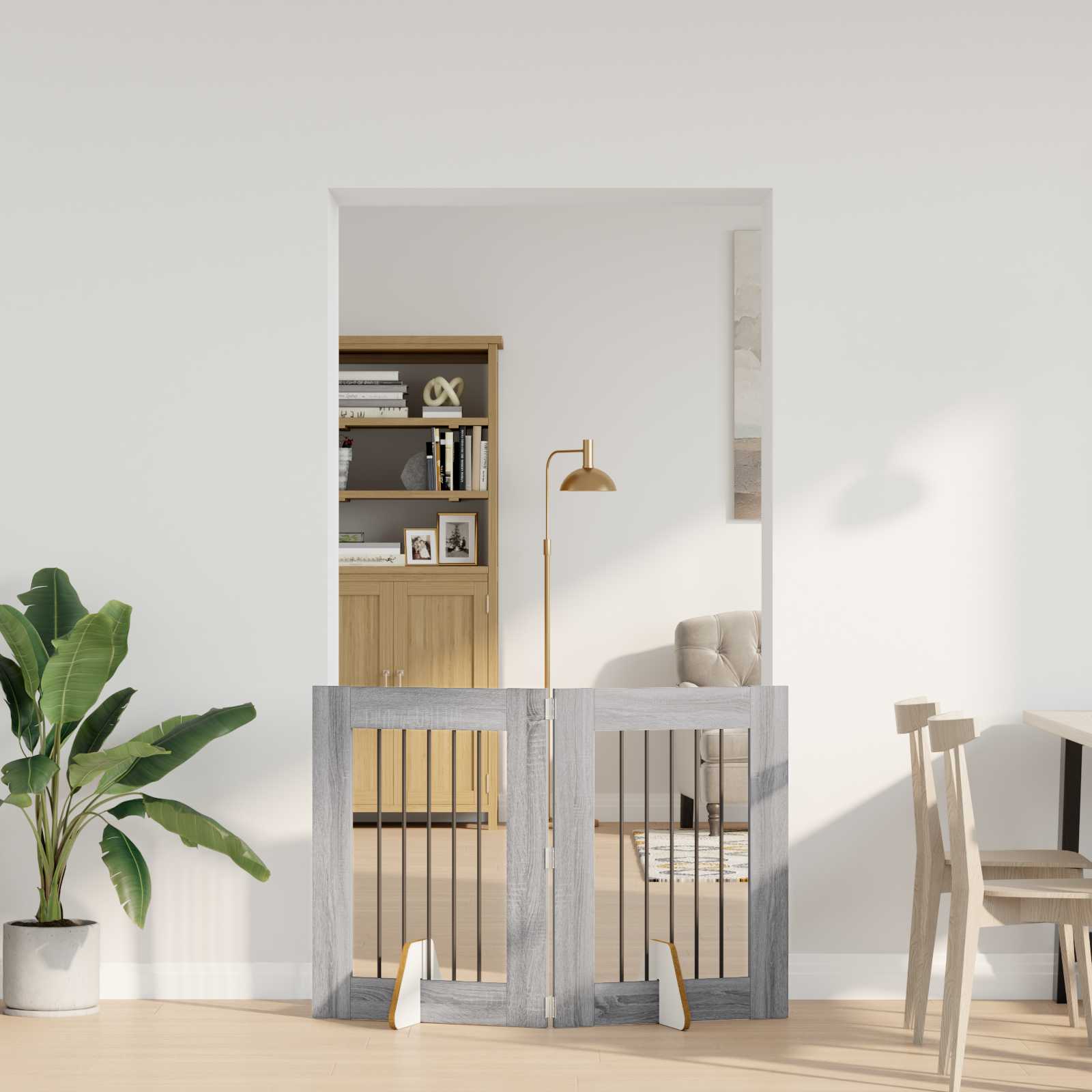 Πύλη Σκύλου με Στηρίγματα 2 pcs Γκρι Sonoma 60 x 80 cm - Pakobazaar