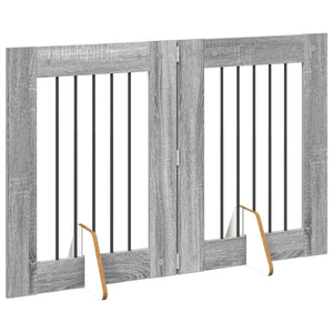 Πύλη Σκύλου με Στηρίγματα 2 pcs Γκρι Sonoma 60 x 80 cm - Pakobazaar