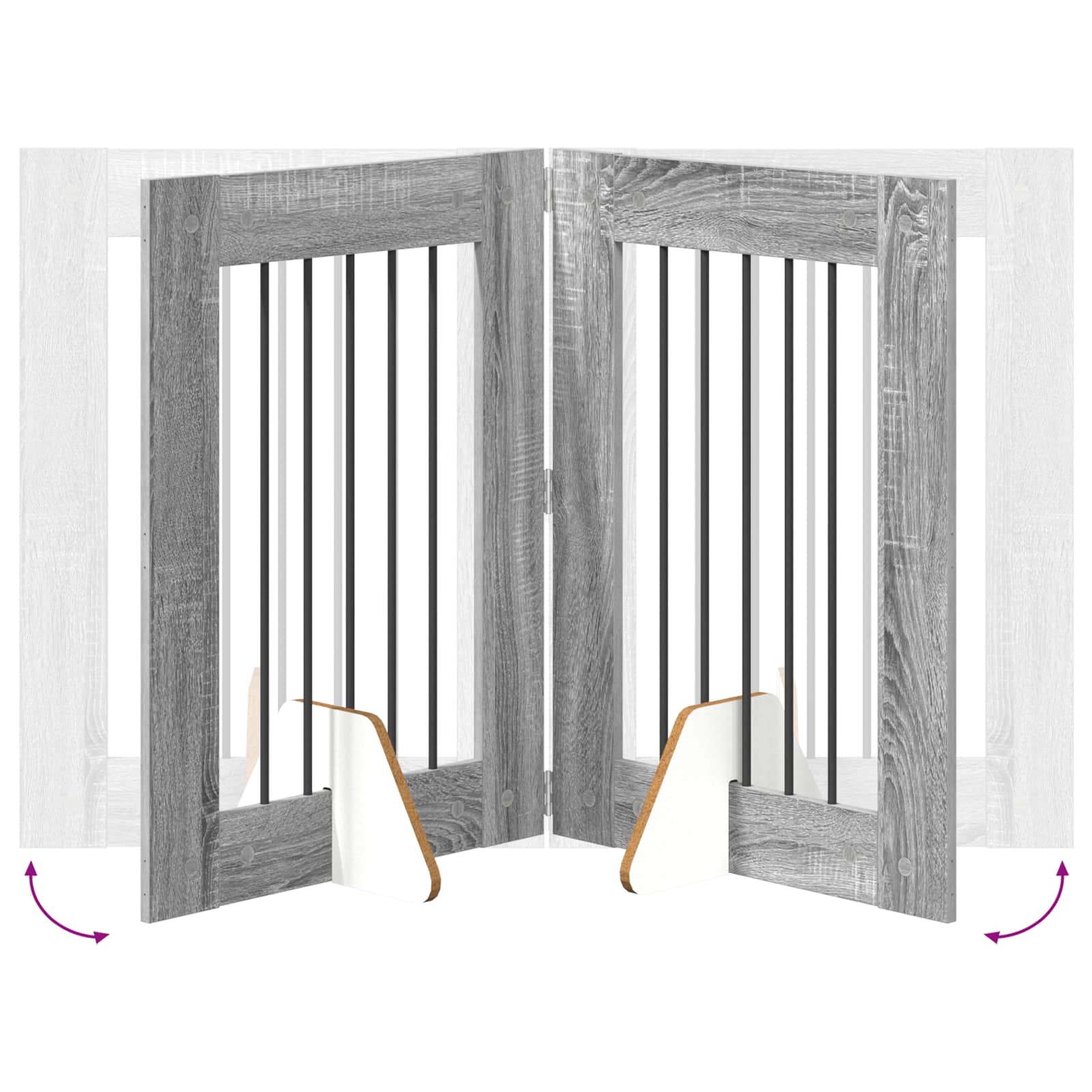 Πύλη Σκύλου με Στηρίγματα 2 pcs Γκρι Sonoma 60 x 80 cm - Pakobazaar