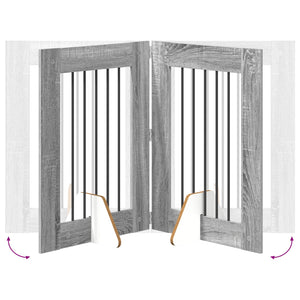 Πύλη Σκύλου με Στηρίγματα 2 pcs Γκρι Sonoma 60 x 80 cm - Pakobazaar