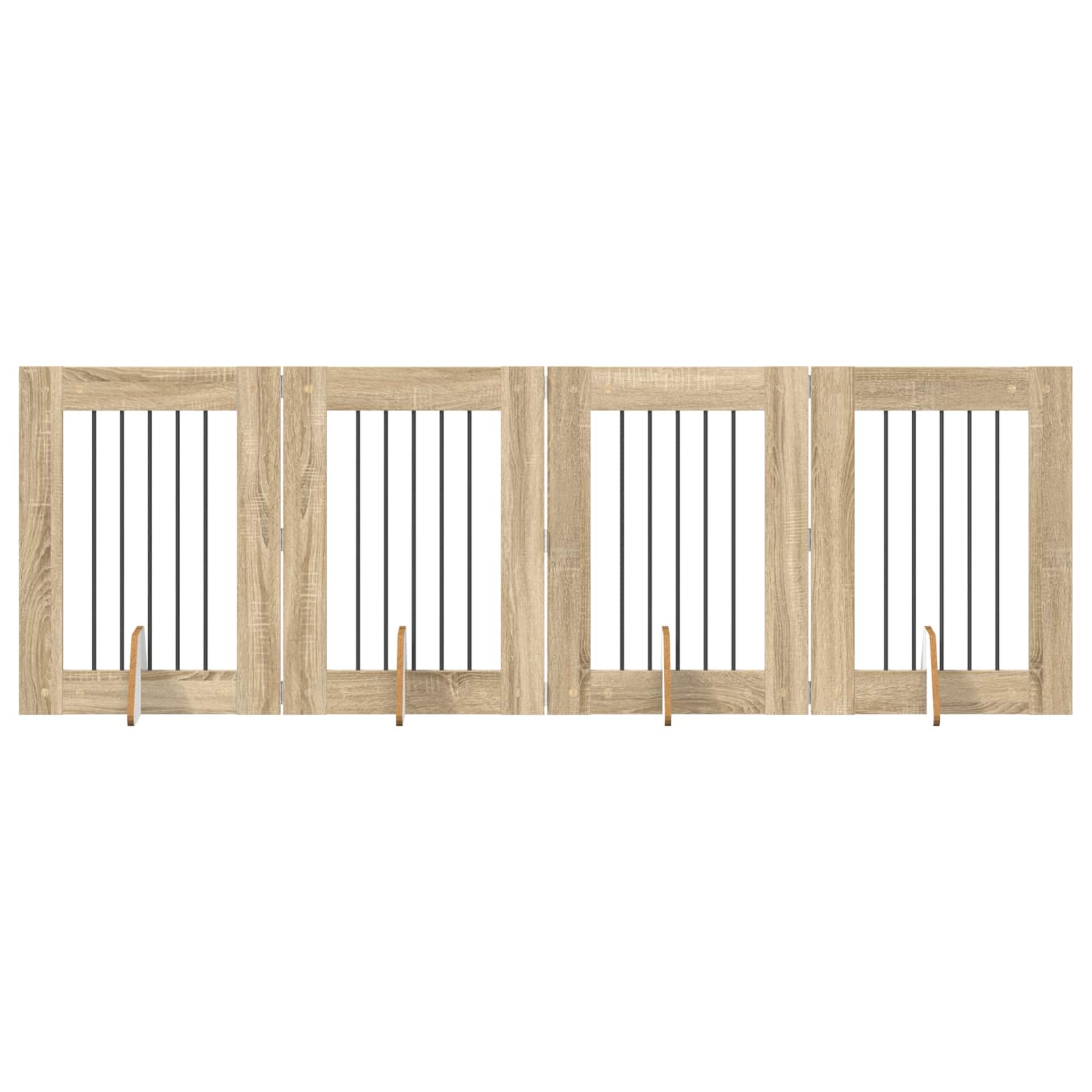 Πύλη Σκύλου με Στηρίγματα 4 pcs Sonoma Δρυς 60 x 80 cm - Pakobazaar