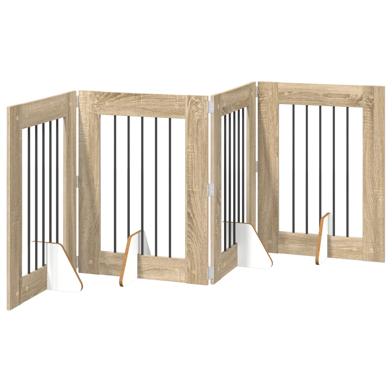 Πύλη Σκύλου με Στηρίγματα 4 pcs Sonoma Δρυς 60 x 80 cm - Pakobazaar