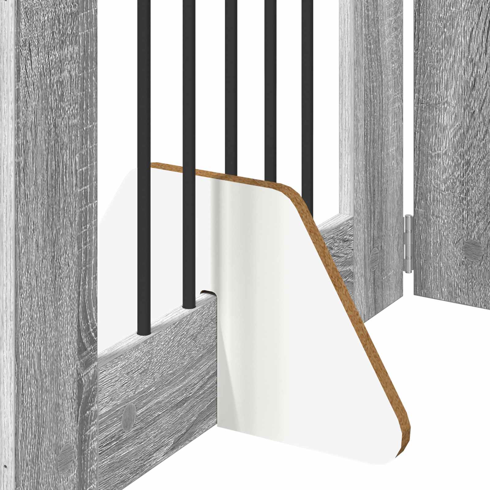 Πύλη Σκύλου με Στηρίγματα 4 pcs Γκρι Sonoma 60 x 80 cm - Pakobazaar