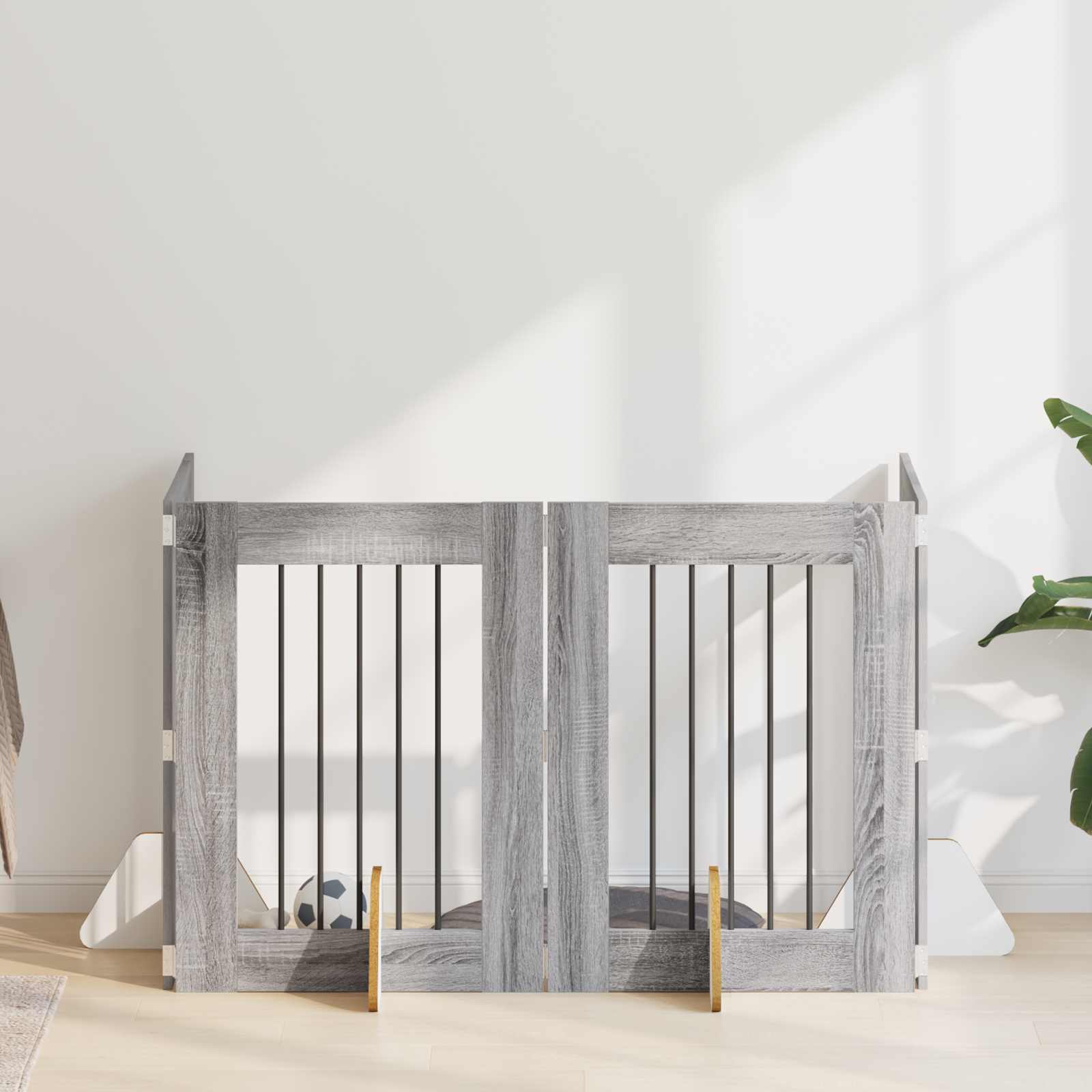 Πύλη Σκύλου με Στηρίγματα 4 pcs Γκρι Sonoma 60 x 80 cm - Pakobazaar