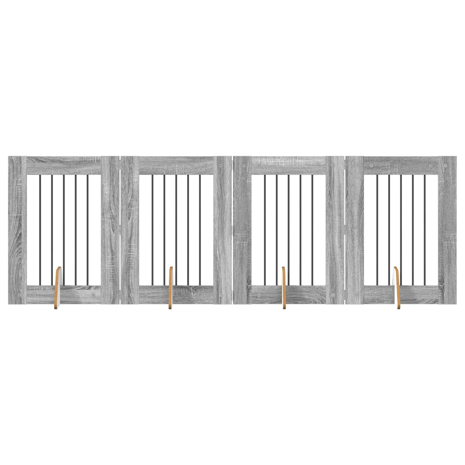 Πύλη Σκύλου με Στηρίγματα 4 pcs Γκρι Sonoma 60 x 80 cm - Pakobazaar