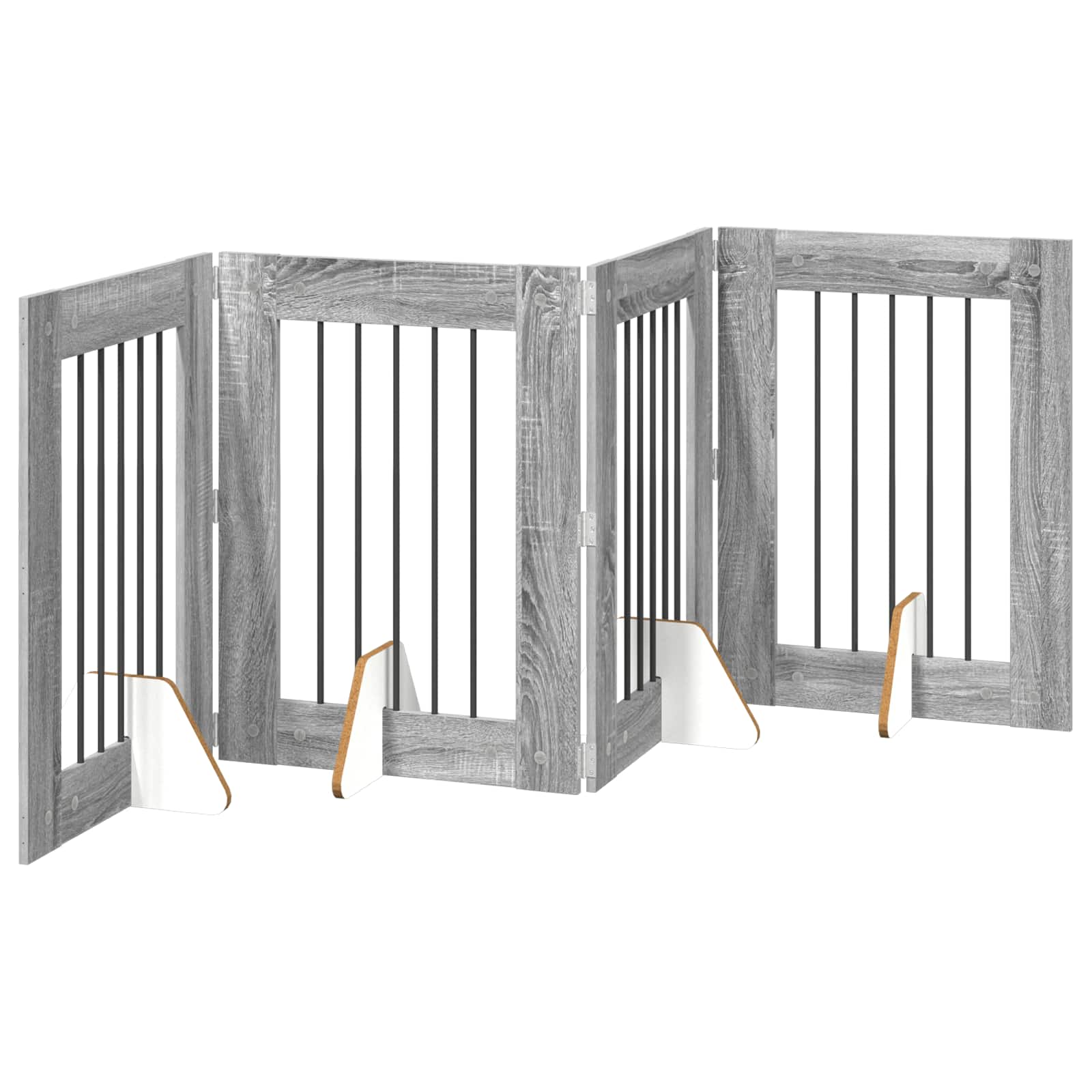 Πύλη Σκύλου με Στηρίγματα 4 pcs Γκρι Sonoma 60 x 80 cm - Pakobazaar