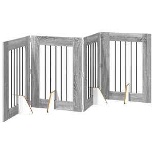 Πύλη Σκύλου με Στηρίγματα 4 pcs Γκρι Sonoma 60 x 80 cm - Pakobazaar