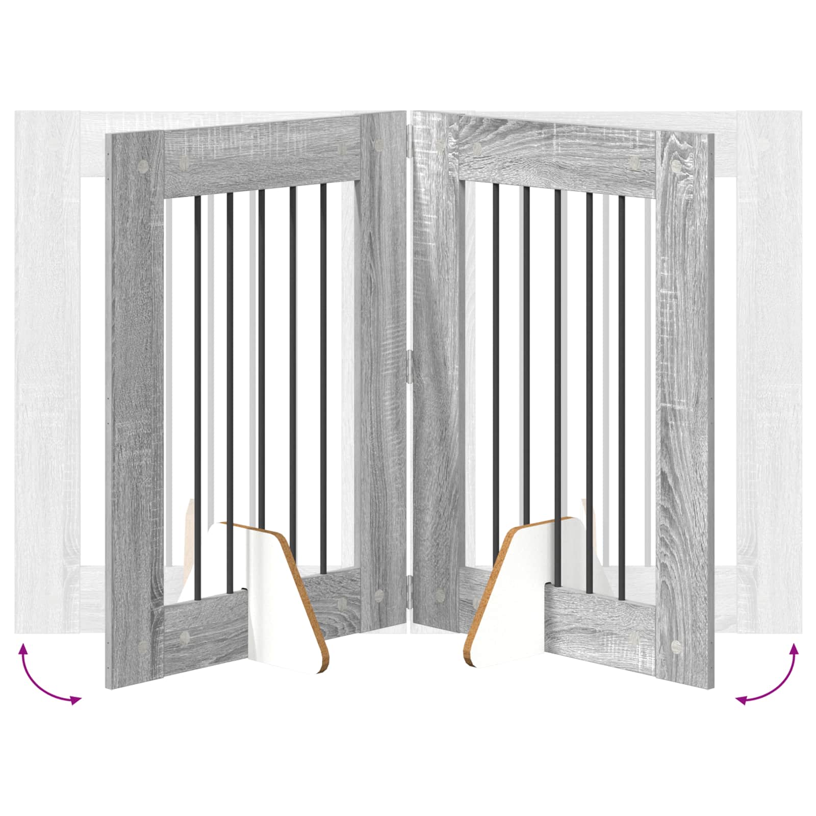 Πύλη Σκύλου με Στηρίγματα 4 pcs Γκρι Sonoma 60 x 80 cm - Pakobazaar