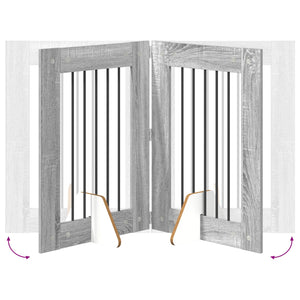 Πύλη Σκύλου με Στηρίγματα 4 pcs Γκρι Sonoma 60 x 80 cm - Pakobazaar