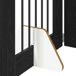 Πύλη Σκύλου με Στηρίγματα 6 pcs Μαύρη Δρυς 60 x 80 cm - Pakobazaar