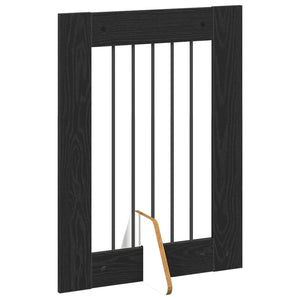 Πύλη Σκύλου με Στηρίγματα 6 pcs Μαύρη Δρυς 60 x 80 cm - Pakobazaar