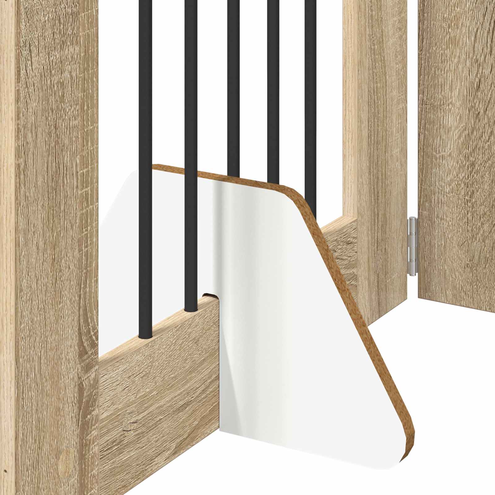 Πύλη Σκύλου με Στηρίγματα 6 pcs Sonoma Δρυς 60 x 80 cm - Pakobazaar