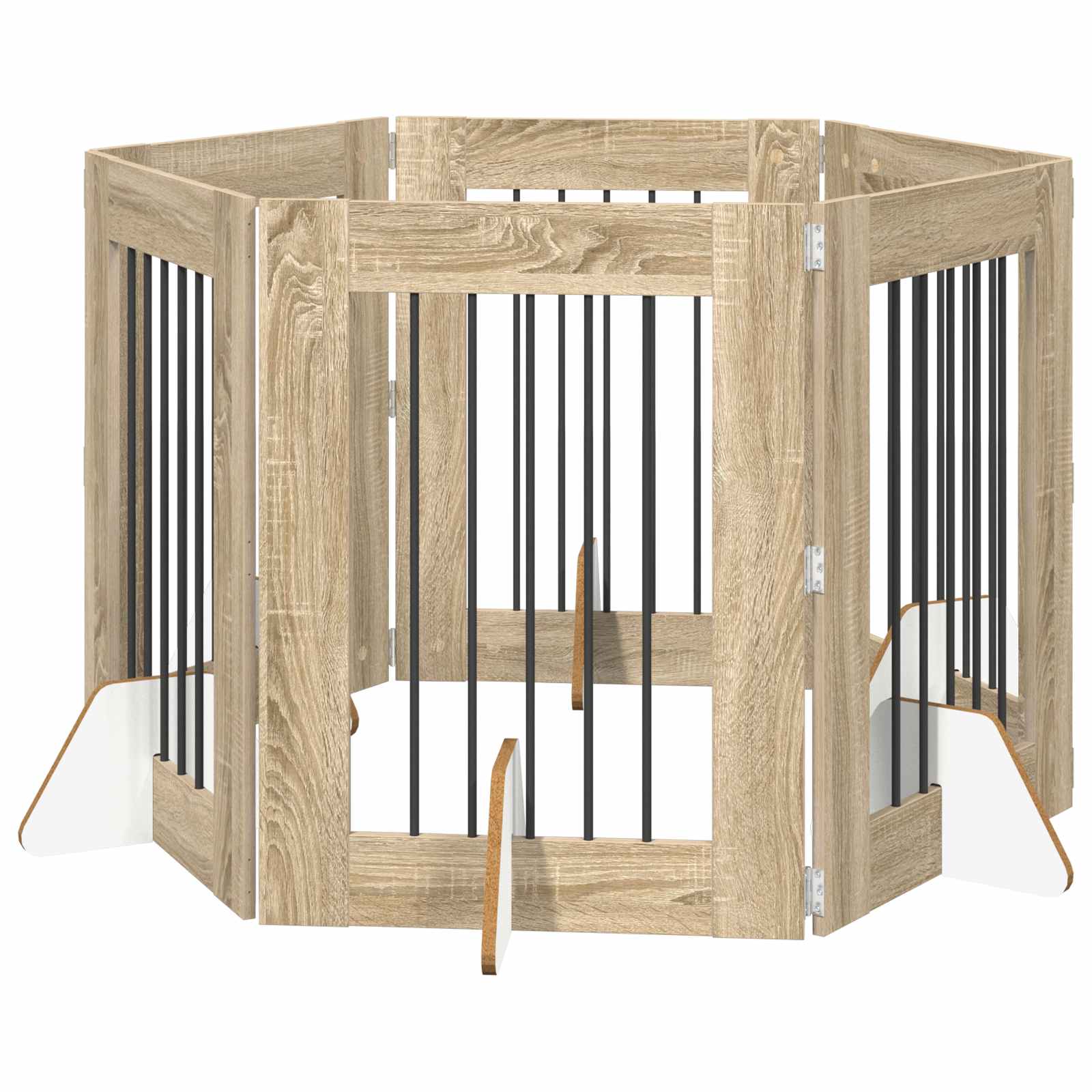 Πύλη Σκύλου με Στηρίγματα 6 pcs Sonoma Δρυς 60 x 80 cm - Pakobazaar