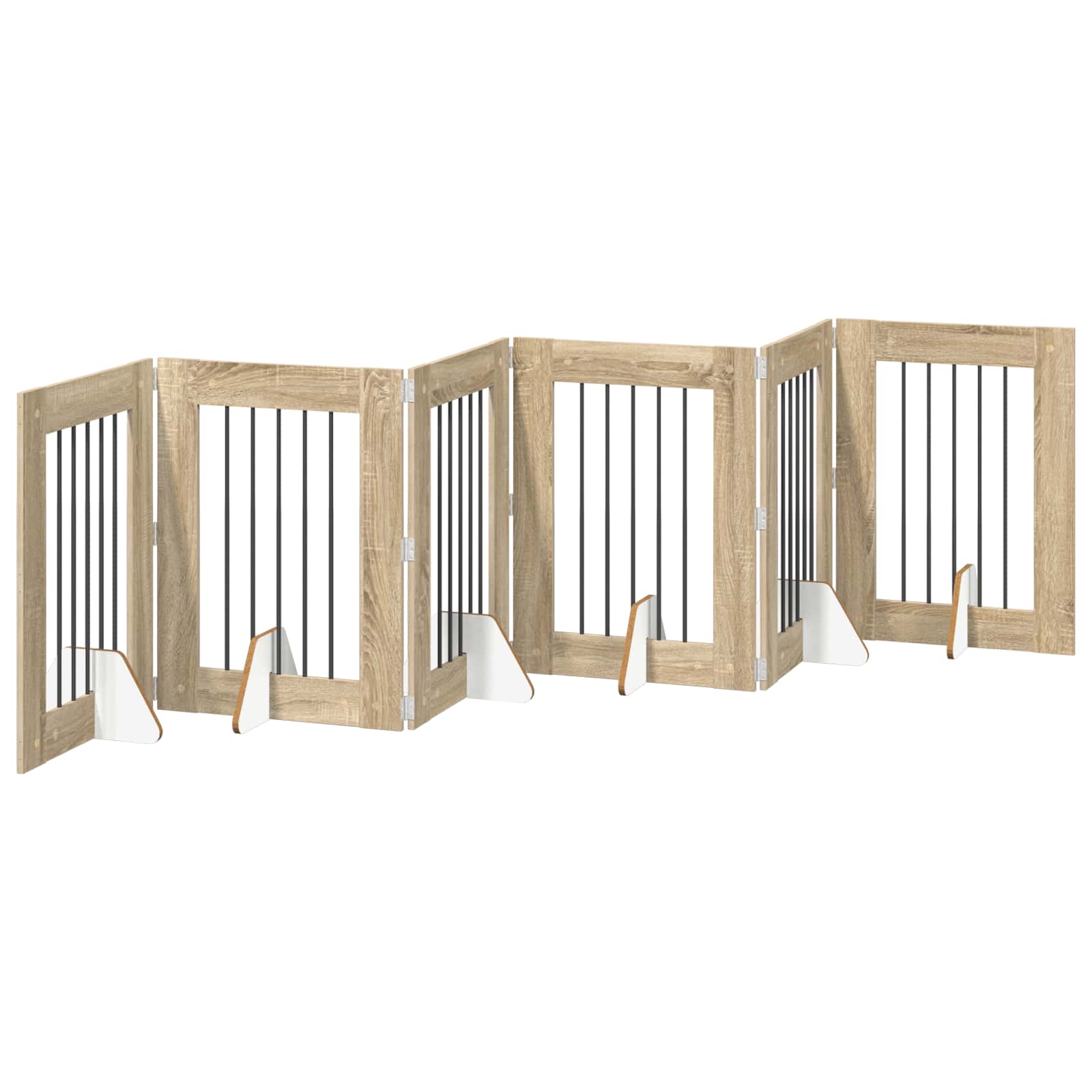 Πύλη Σκύλου με Στηρίγματα 6 pcs Sonoma Δρυς 60 x 80 cm - Pakobazaar