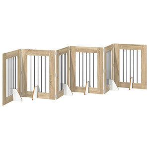 Πύλη Σκύλου με Στηρίγματα 6 pcs Sonoma Δρυς 60 x 80 cm - Pakobazaar