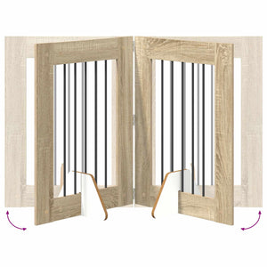 Πύλη Σκύλου με Στηρίγματα 6 pcs Sonoma Δρυς 60 x 80 cm - Pakobazaar
