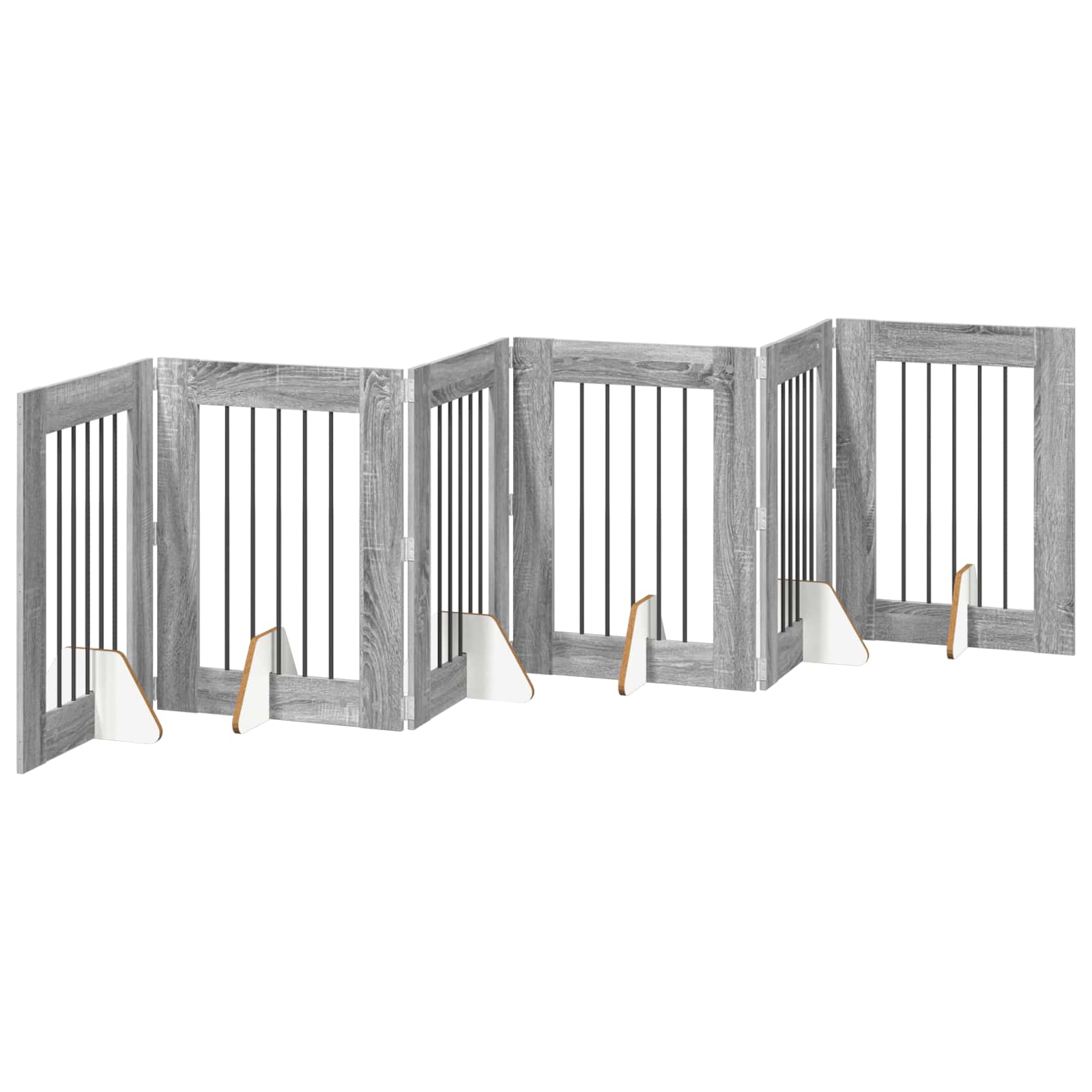 Πύλη Σκύλου με Στηρίγματα 6 pcs Γκρι Sonoma 60 x 80 cm - Pakobazaar