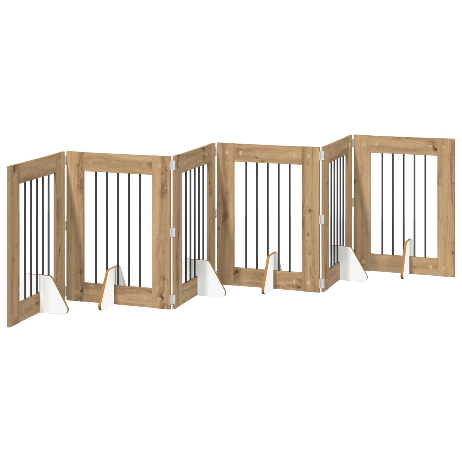 Πύλη Σκύλου με Στηρίγματα 6 pcs Artisan Δρυς 60 x 80 cm - Pakobazaar