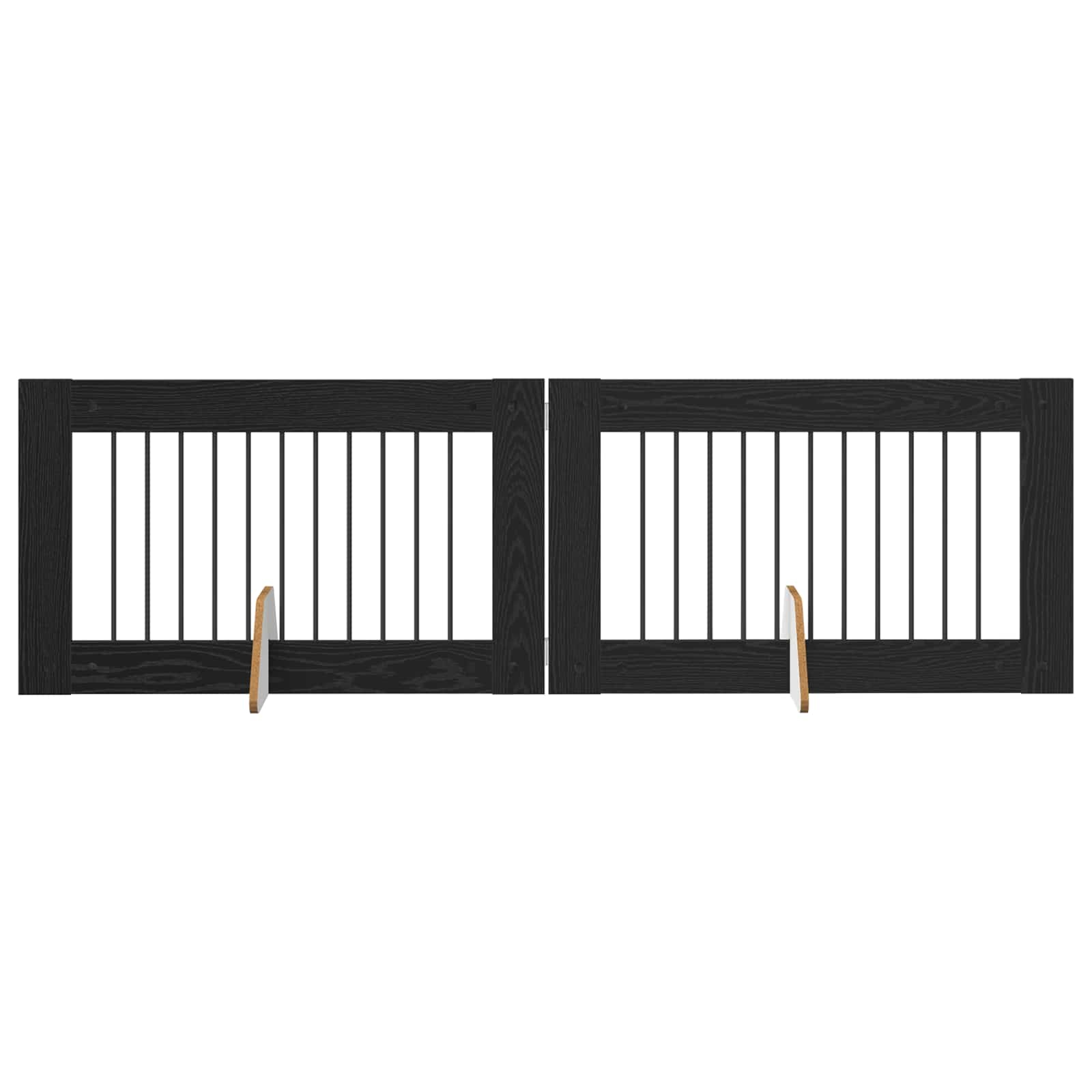 Πύλη Σκύλου με Στηρίγματα 2 pcs Μαύρη Δρυς 100 x 60 cm - Pakobazaar