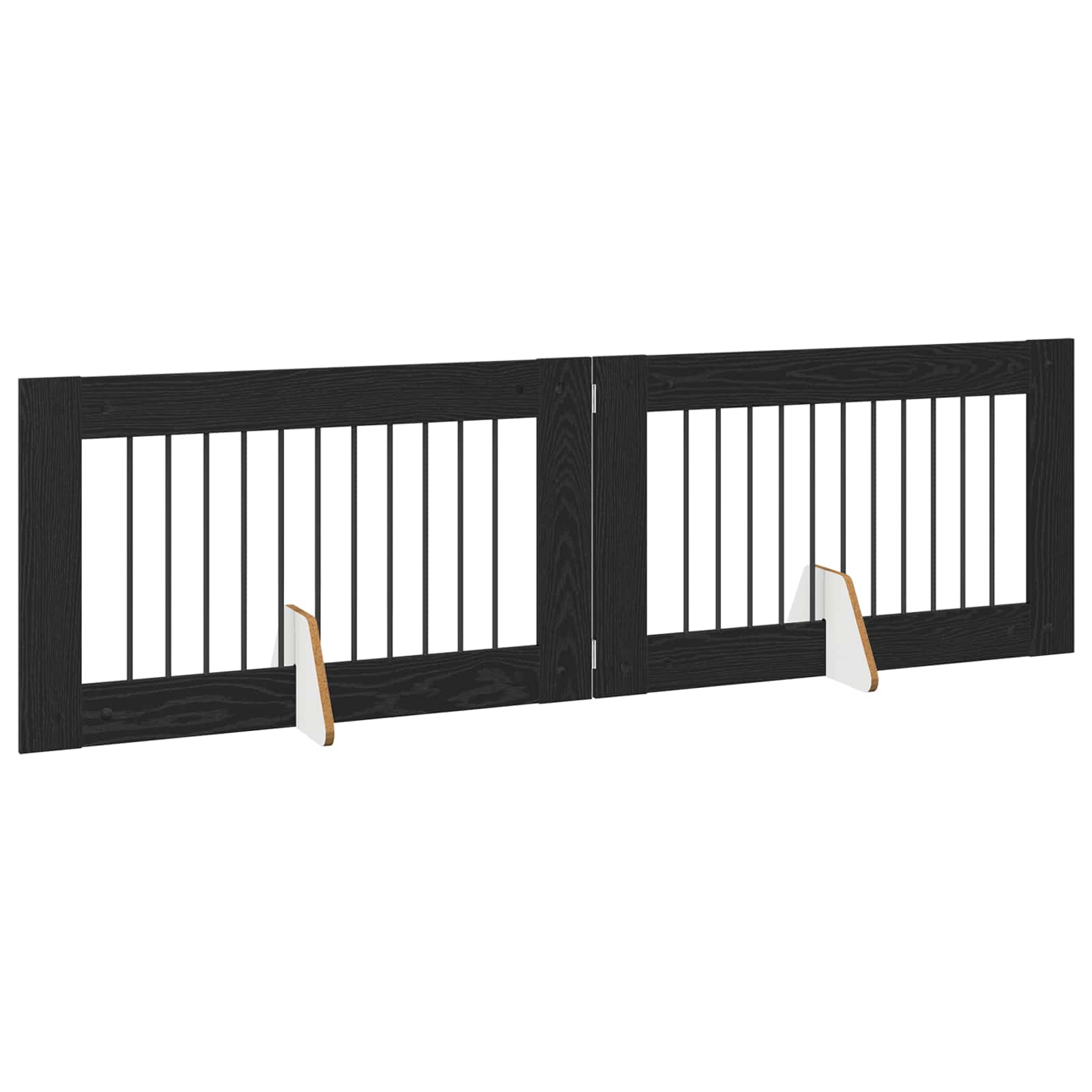 Πύλη Σκύλου με Στηρίγματα 2 pcs Μαύρη Δρυς 100 x 60 cm - Pakobazaar