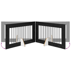 Πύλη Σκύλου με Στηρίγματα 2 pcs Μαύρη Δρυς 100 x 60 cm - Pakobazaar