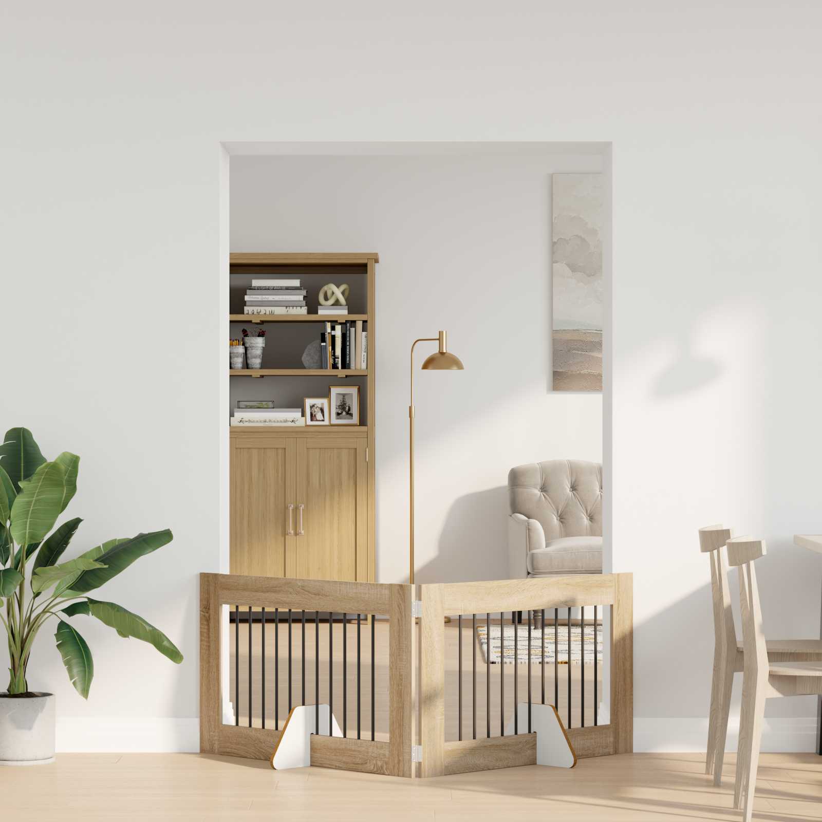 Πύλη Σκύλου με Στηρίγματα 2 pcs Sonoma Δρυς 100 x 60 cm - Pakobazaar