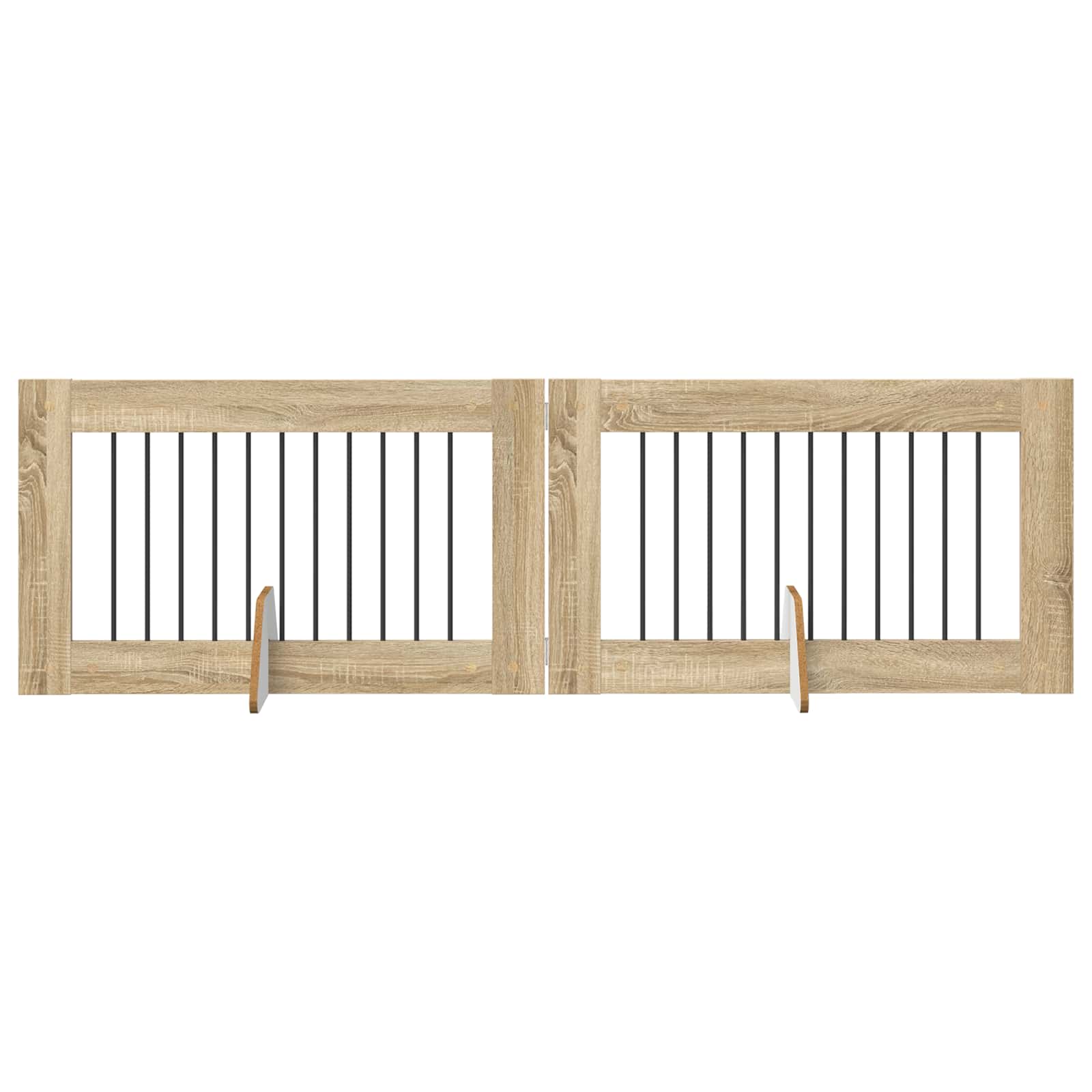 Πύλη Σκύλου με Στηρίγματα 2 pcs Sonoma Δρυς 100 x 60 cm - Pakobazaar