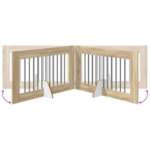 Πύλη Σκύλου με Στηρίγματα 2 pcs Sonoma Δρυς 100 x 60 cm - Pakobazaar