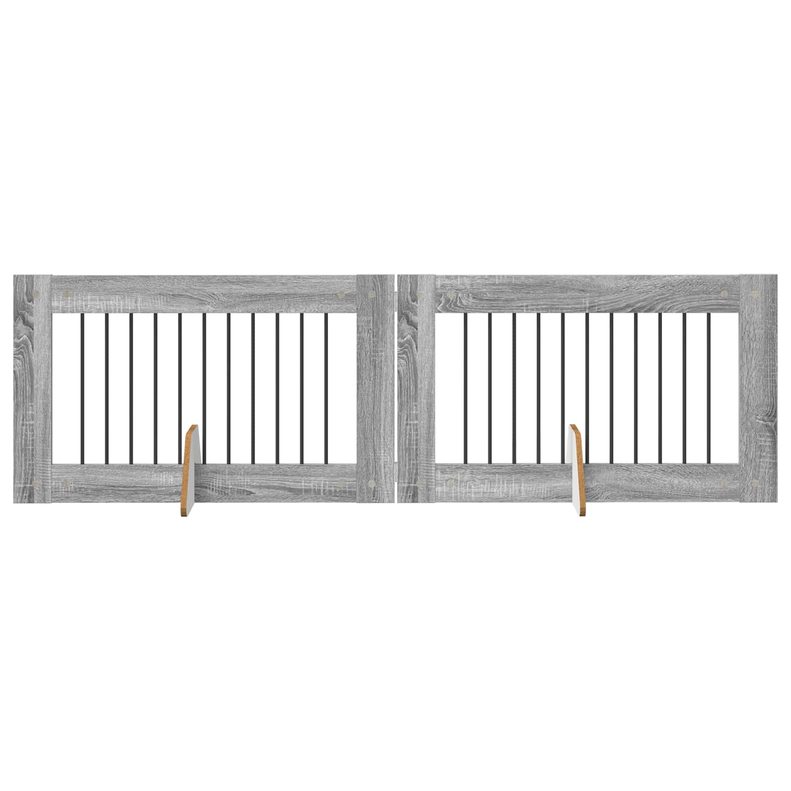 Πύλη Σκύλου με Στηρίγματα 2 pcs Γκρι Sonoma 100 x 60 cm - Pakobazaar