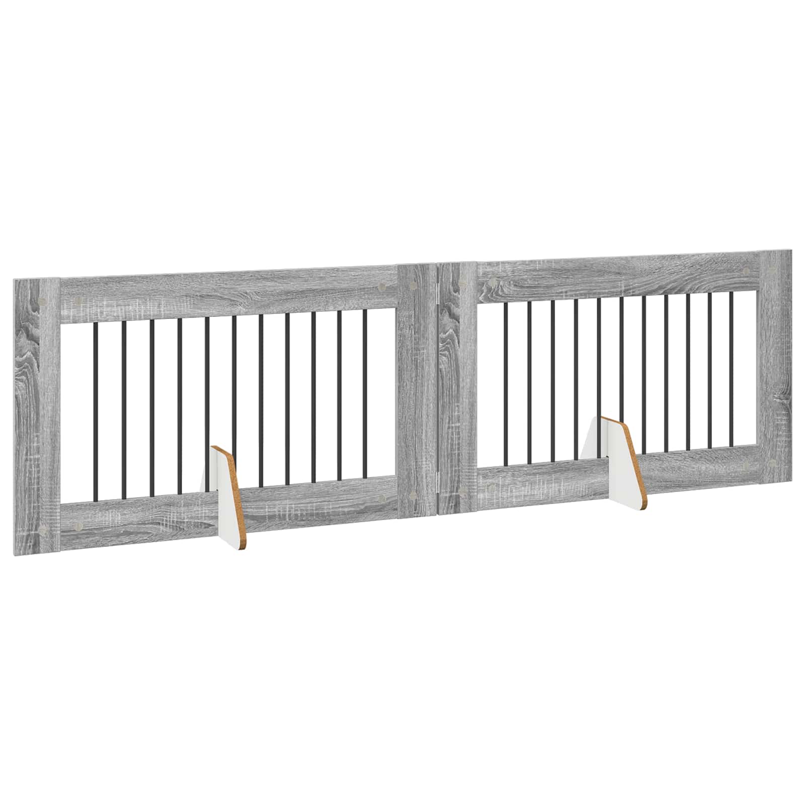 Πύλη Σκύλου με Στηρίγματα 2 pcs Γκρι Sonoma 100 x 60 cm - Pakobazaar