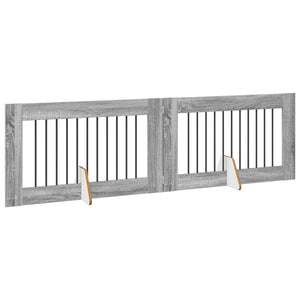 Πύλη Σκύλου με Στηρίγματα 2 pcs Γκρι Sonoma 100 x 60 cm - Pakobazaar