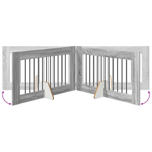 Πύλη Σκύλου με Στηρίγματα 2 pcs Γκρι Sonoma 100 x 60 cm - Pakobazaar