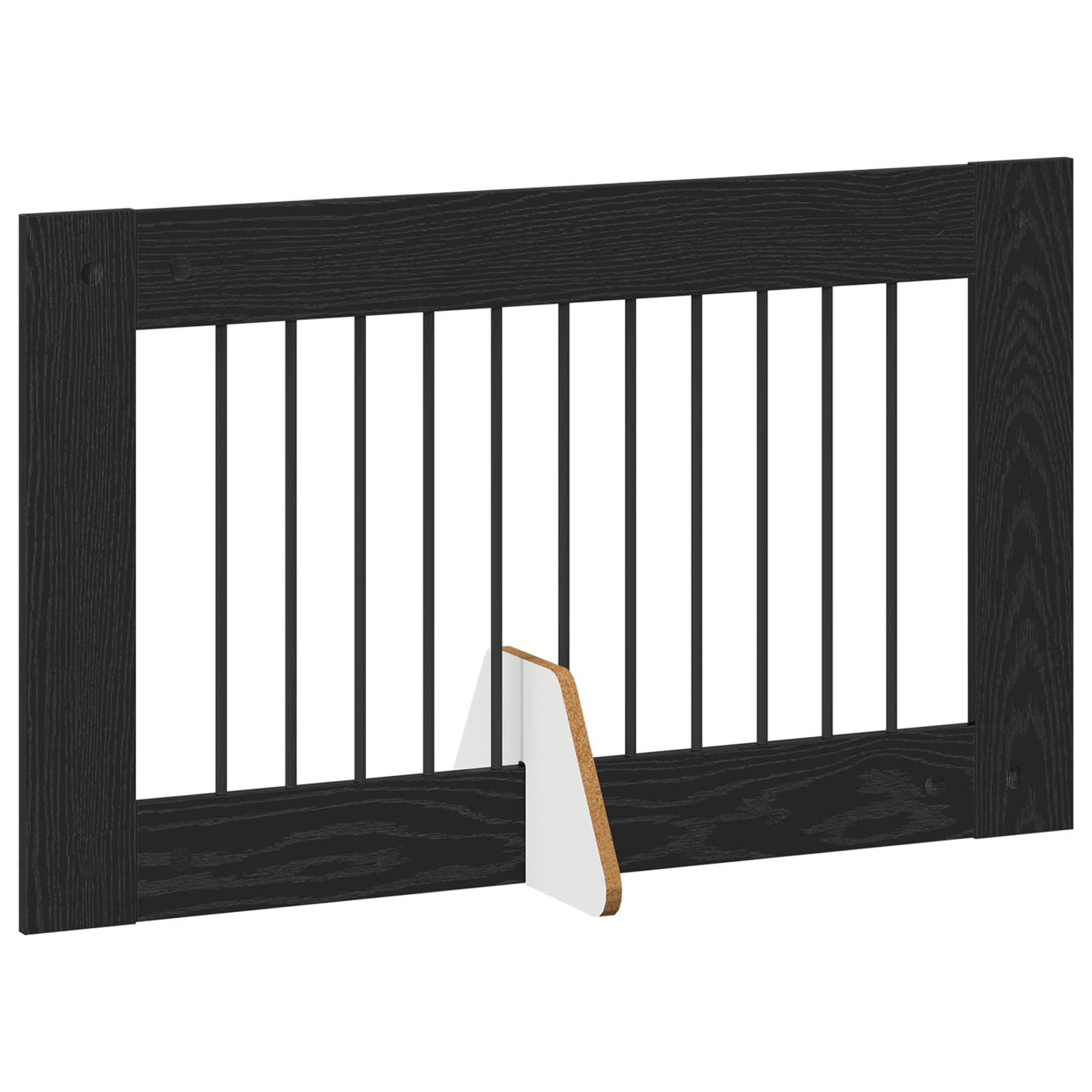 Πύλη Σκύλου με Στηρίγματα 4 pcs Μαύρη Δρυς 100 x 60 cm - Pakobazaar
